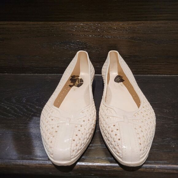 Vintage Y2K White Ribbon Pattern Shoes Size:5 US - Picture 2 of 6